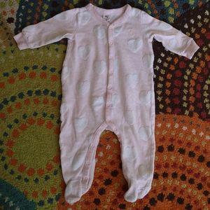 Light Pink Sleeper with White Hearts